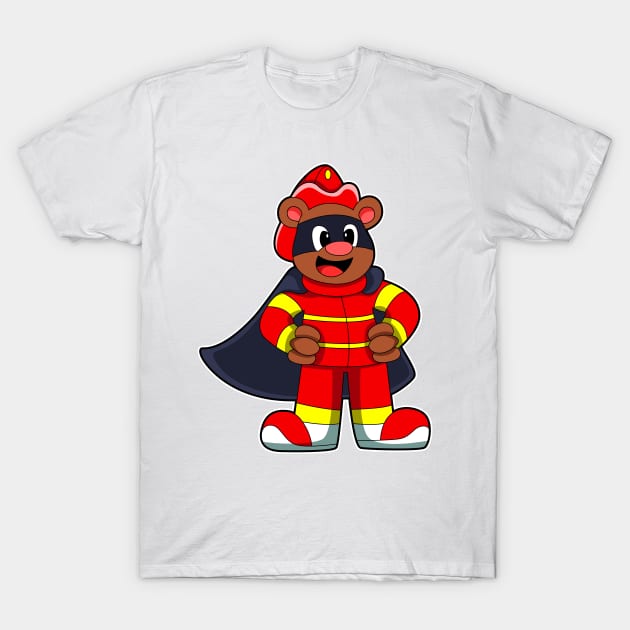 Bear as Firefighter with Mask T-Shirt by Markus Schnabel
